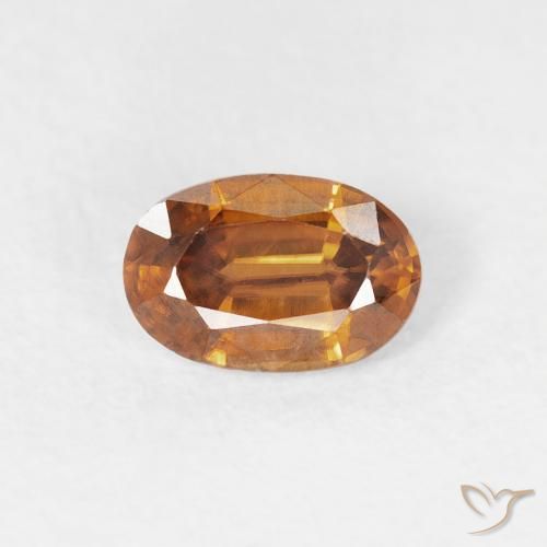 0.69ct 자연스러운 오렌지 브라운 지르콘, 타원형, VVS