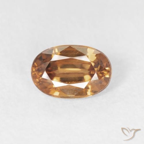 0.80ct 자연스러운 오렌지 브라운 지르콘, 타원형, VVS