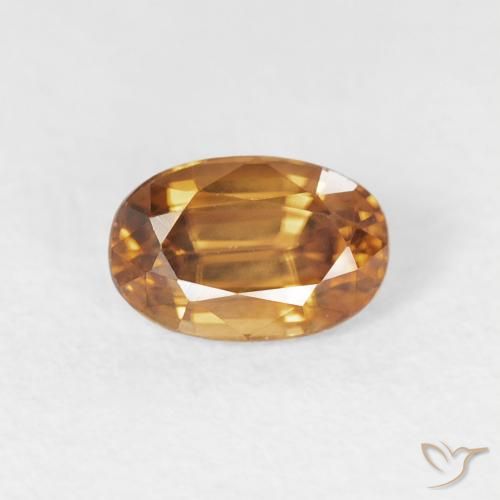 0.83ct 자연스러운 오렌지 브라운 지르콘, 타원형, VVS