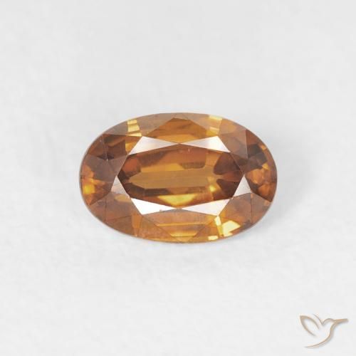 0.71ct 자연스러운 오렌지 브라운 지르콘, 타원형, VVS