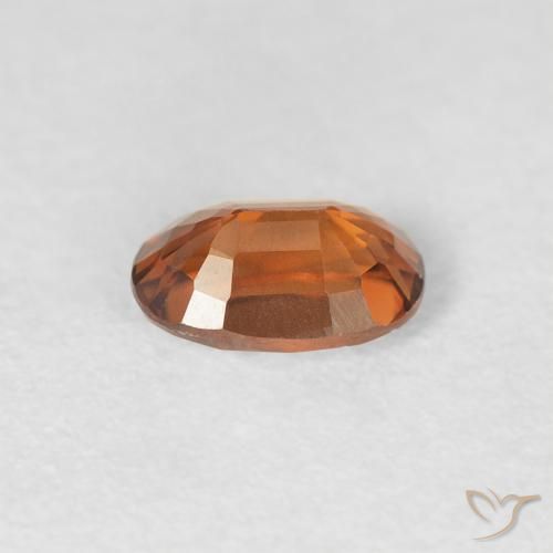 0.76캐럿 천연 Medium Dark-Orange 지르콘, 타원형, VVS