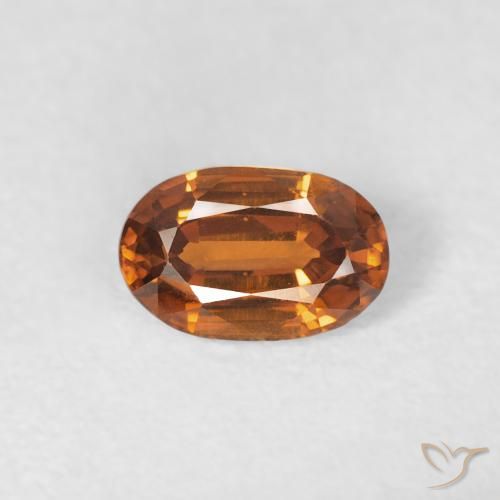 0.71ct 자연스러운 Medium Dark-Orange 지르콘, 타원형, VVS