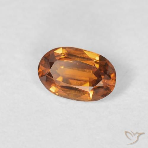 0.71캐럿 천연 Medium Dark-Orange 지르콘, 타원형, VVS