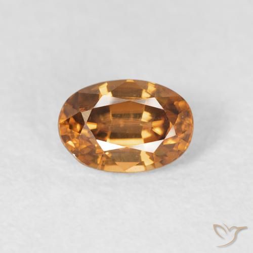 0.91ct 자연스러운 미디엄 오렌지 지르콘, 타원형, VVS-VS