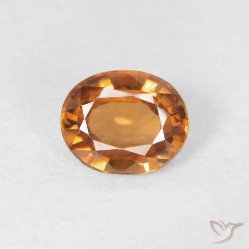 0.86ct 자연스러운 딥 오렌지 지르콘, 타원형, VVS-VS