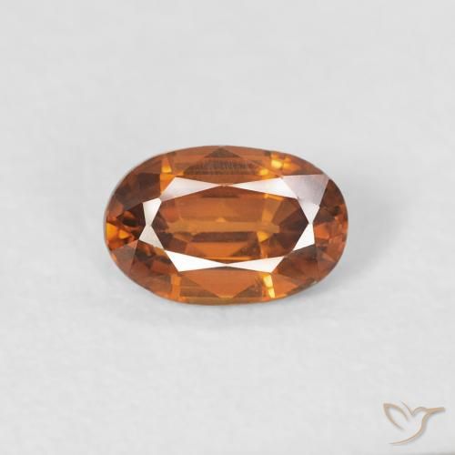 0.68ct 자연스러운 Medium Dark-Orange 지르콘, 타원형, VVS-VS