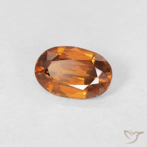 0.68캐럿 천연 Medium Dark-Orange 지르콘, 타원형, VVS-VS