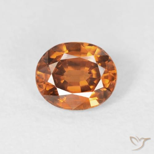 1.05ct 자연스러운 딥 오렌지 지르콘, 타원형, VVS-VS