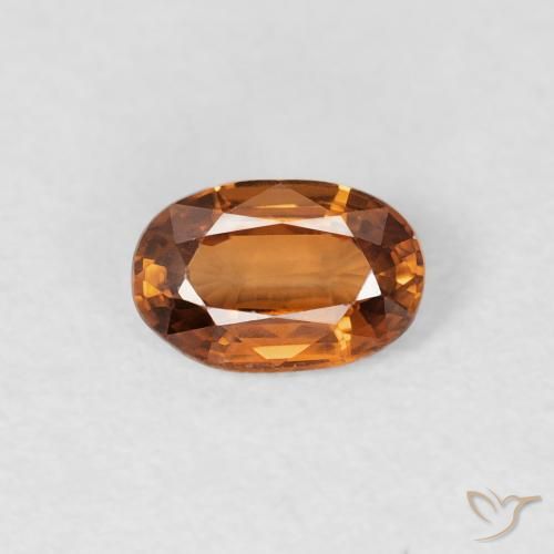 0.66ct 자연스러운 갈색 오렌지 지르콘, 타원형, VVS