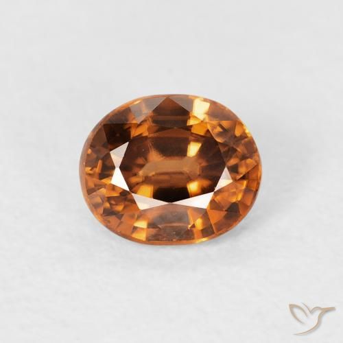 1.12ct 자연스러운 미디엄 오렌지 지르콘, 타원형, VVS-VS