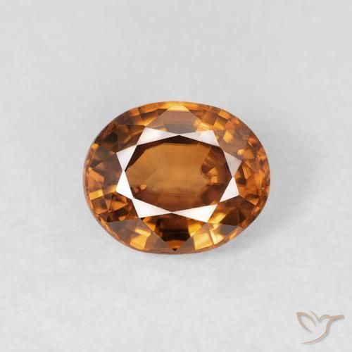 0.94ct 자연스러운 딥 오렌지 지르콘, 타원형, VVS