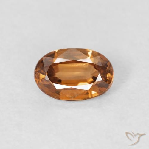 0.73ct 자연스러운 미디엄 오렌지 지르콘, 타원형, VVS