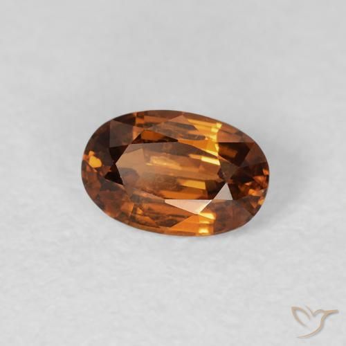 0.73캐럿 천연 Medium Dark-Orange 지르콘, 타원형, VVS-VS