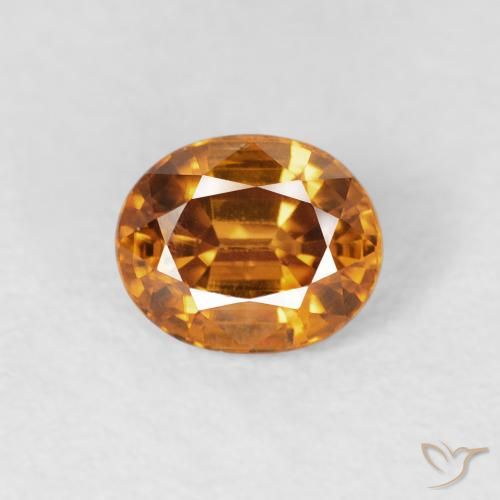 1.07ct 자연스러운 딥 오렌지 지르콘, 타원형, VS