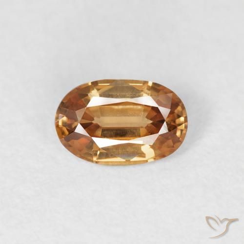 0.65ct 자연스러운 미디엄 오렌지 지르콘, 타원형, VVS-VS