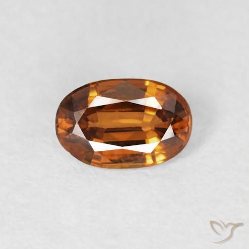 0.70ct 자연스러운 딥 오렌지 지르콘, 타원형, VS