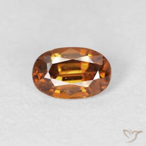 0.80ct 자연스러운 미디엄 오렌지 지르콘, 타원형, VS