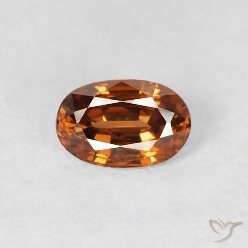 0.72ct 자연스러운 딥 오렌지 지르콘, 타원형, VS