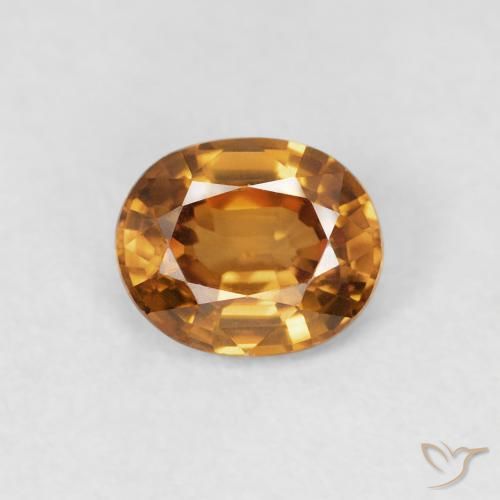 0.94ct 자연스러운 오렌지 브라운 지르콘, 타원형, VVS-VS
