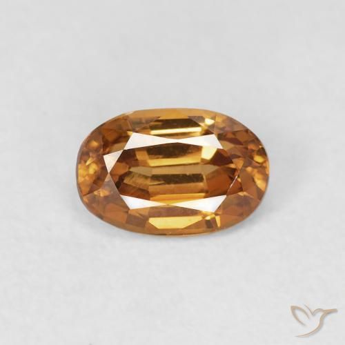 0.89ct 자연스러운 미디엄 오렌지 지르콘, 타원형, VVS-VS