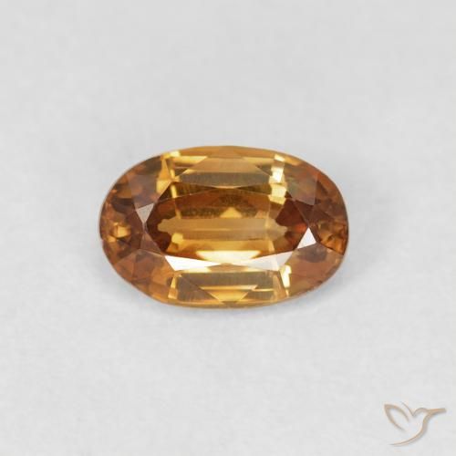 0.73ct 자연스러운 미디엄 오렌지 지르콘, 타원형, VVS-VS