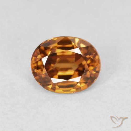1.09ct 자연스러운 오렌지 브라운 지르콘, 타원형, VVS-VS