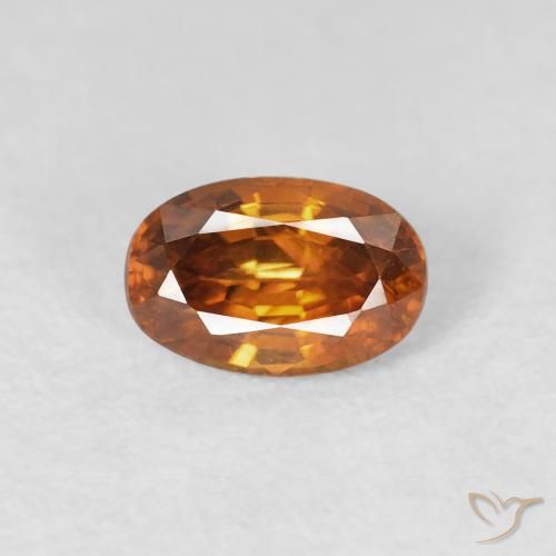 0.80ct 자연스러운 Medium Dark-Orange 지르콘, 타원형, VS