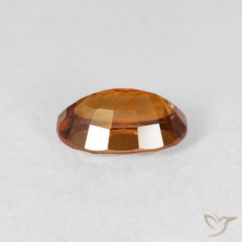 0.80캐럿 천연 Medium Dark-Orange 지르콘, 타원형, VS