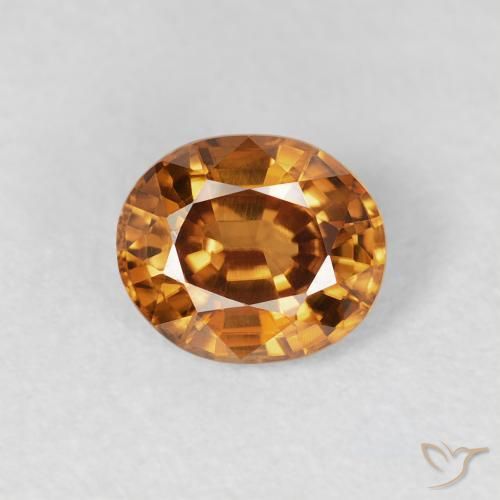 1.03ct 자연스러운 러스트 오렌지 지르콘, 타원형, VS