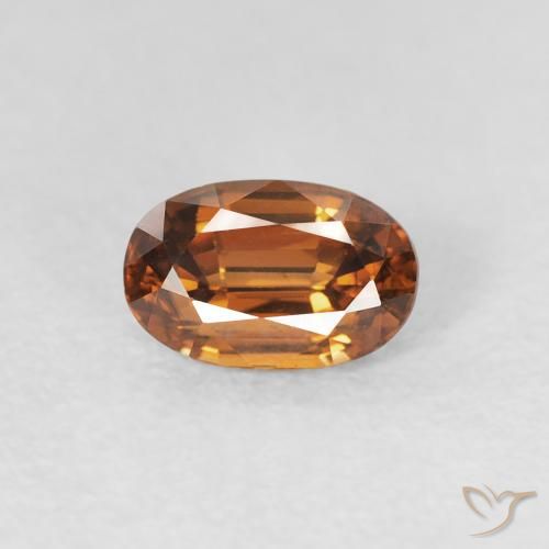 0.79ct 자연스러운 어스 오렌지 지르콘, 타원형, VVS