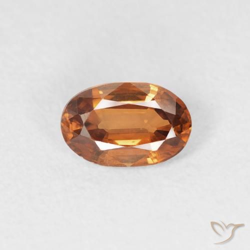 0.64ct 자연스러운 딥 오렌지 지르콘, 타원형, VVS