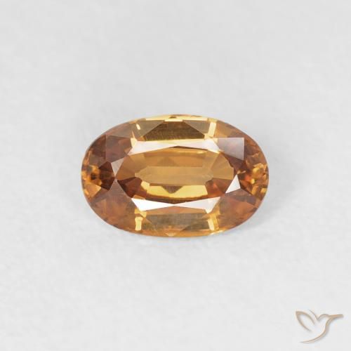 0.67ct 자연스러운 미디엄 오렌지 지르콘, 타원형, VVS