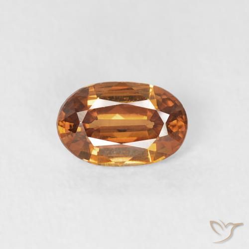 0.66ct 자연스러운 미디엄 오렌지 지르콘, 타원형, VVS