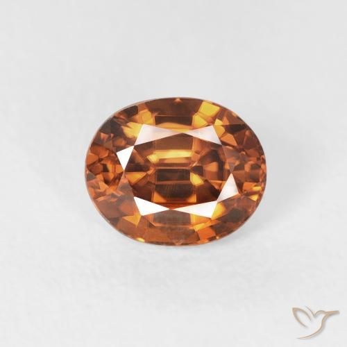 1.08ct 자연스러운 어스 오렌지 지르콘, 타원형, VVS