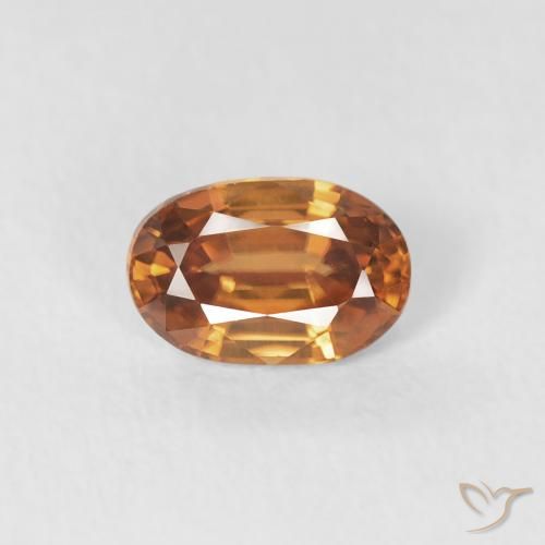 0.68ct 자연스러운 딥 오렌지 지르콘, 타원형, VVS