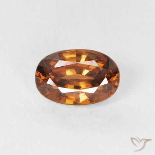 0.87ct 자연스러운 미디엄 오렌지 지르콘, 타원형, VVS
