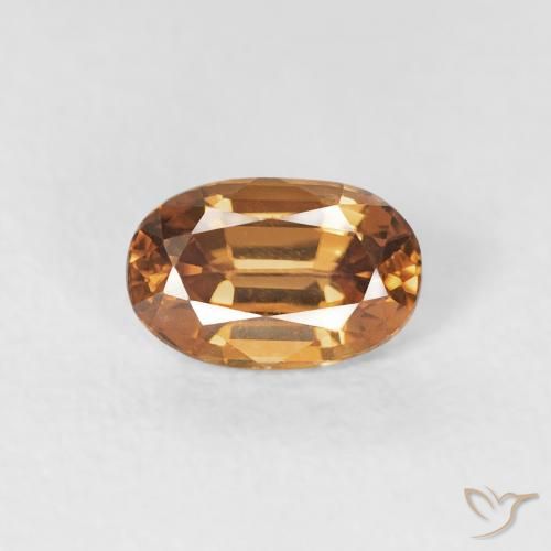 0.76ct 자연스러운 러스트 오렌지 지르콘, 타원형, VVS