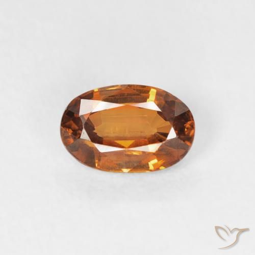 0.68ct 자연스러운 딥 오렌지 지르콘, 타원형, VVS
