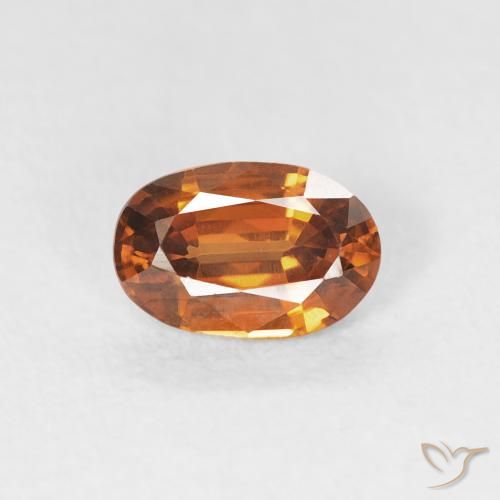 0.73ct 자연스러운 오렌지 브라운 지르콘, 타원형, VVS