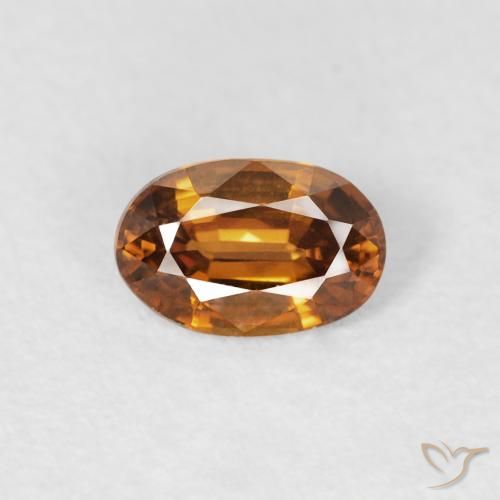 0.69ct 자연스러운 오렌지 브라운 지르콘, 타원형, VVS-VS