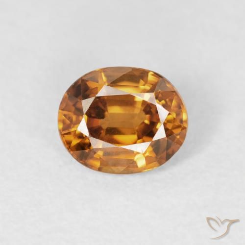 0.96ct 자연스러운 오렌지 브라운 지르콘, 타원형, VVS-VS