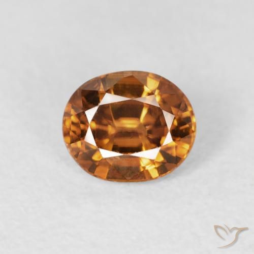 1.02ct 자연스러운 미디엄 오렌지 지르콘, 타원형, VS
