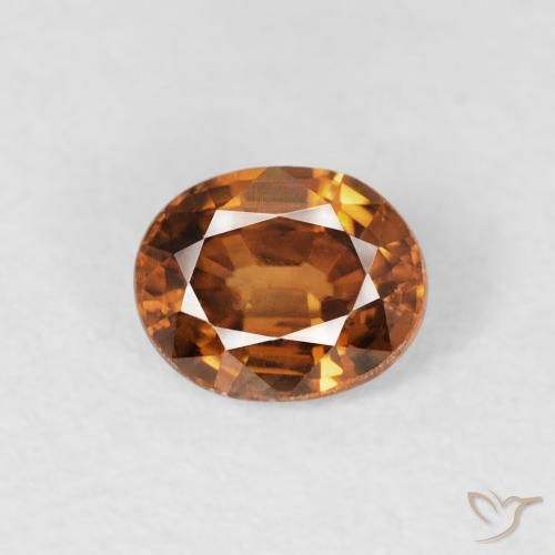 0.88ct 자연스러운 미디엄 오렌지 지르콘, 타원형, VS