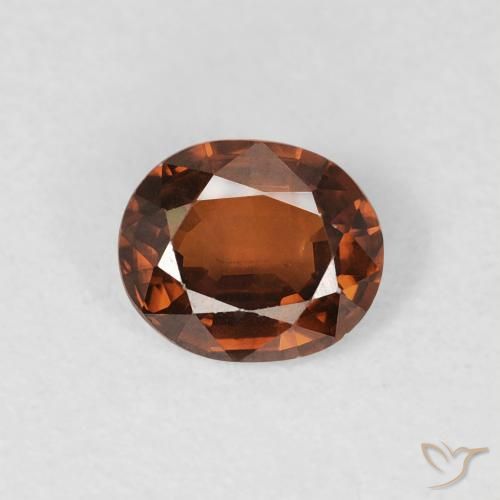 0.83ct 자연스러운 미디엄 오렌지 지르콘, 타원형, VS