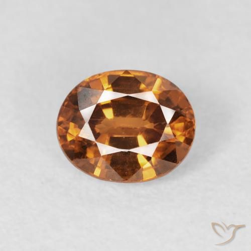 1.13ct 자연스러운 오렌지 브라운 지르콘, 타원형, VS