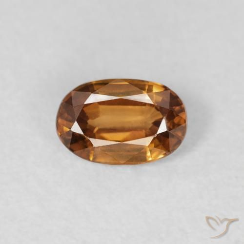 0.70ct 자연스러운 갈색 오렌지 지르콘, 타원형, VVS-VS