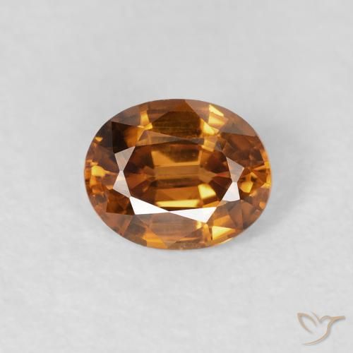 0.90ct 자연스러운 미디엄 오렌지 지르콘, 타원형, VVS-VS