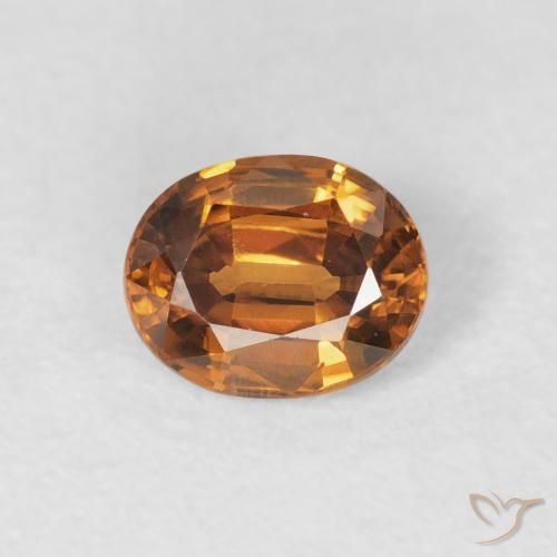 1.02ct 자연스러운 오렌지 브라운 지르콘, 타원형, VS