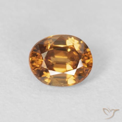 0.97ct 자연스러운 오렌지 브라운 지르콘, 타원형, VVS-VS