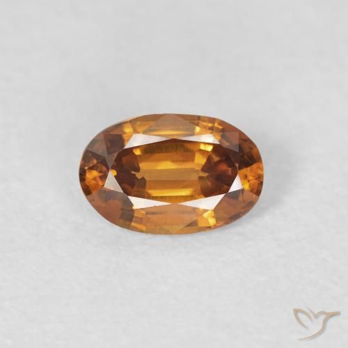 0.66ct 자연스러운 미디엄 오렌지 지르콘, 타원형, VVS-VS